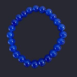 Blue Glass Bead Bracelet 8mm